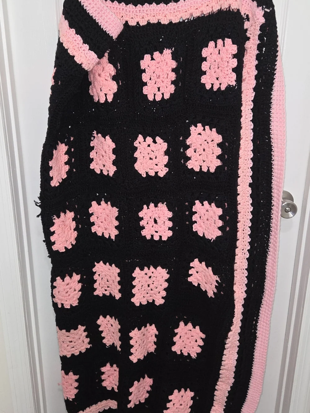 Handmade Vintage Granny Afghan Crochet Boho Throw Blanket 70” x 67” PLEASE READ.